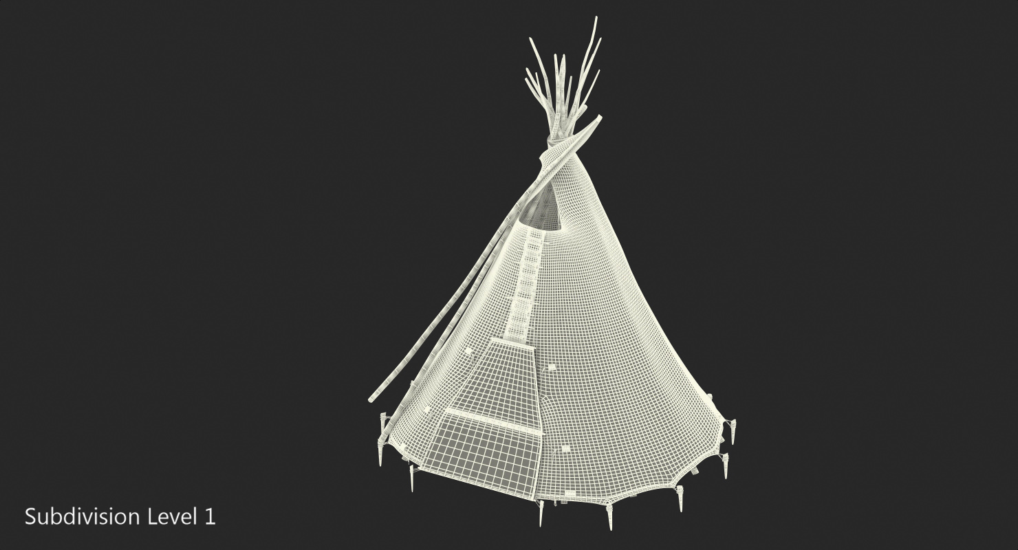 3D model Traditional Canvas Teepee