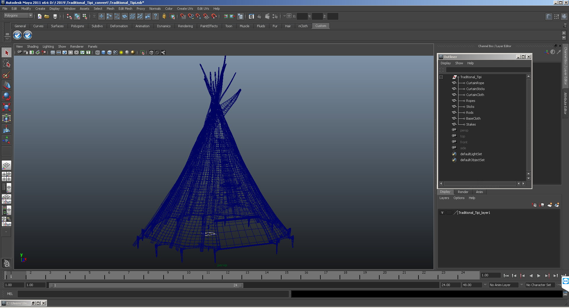 3D model Traditional Canvas Teepee