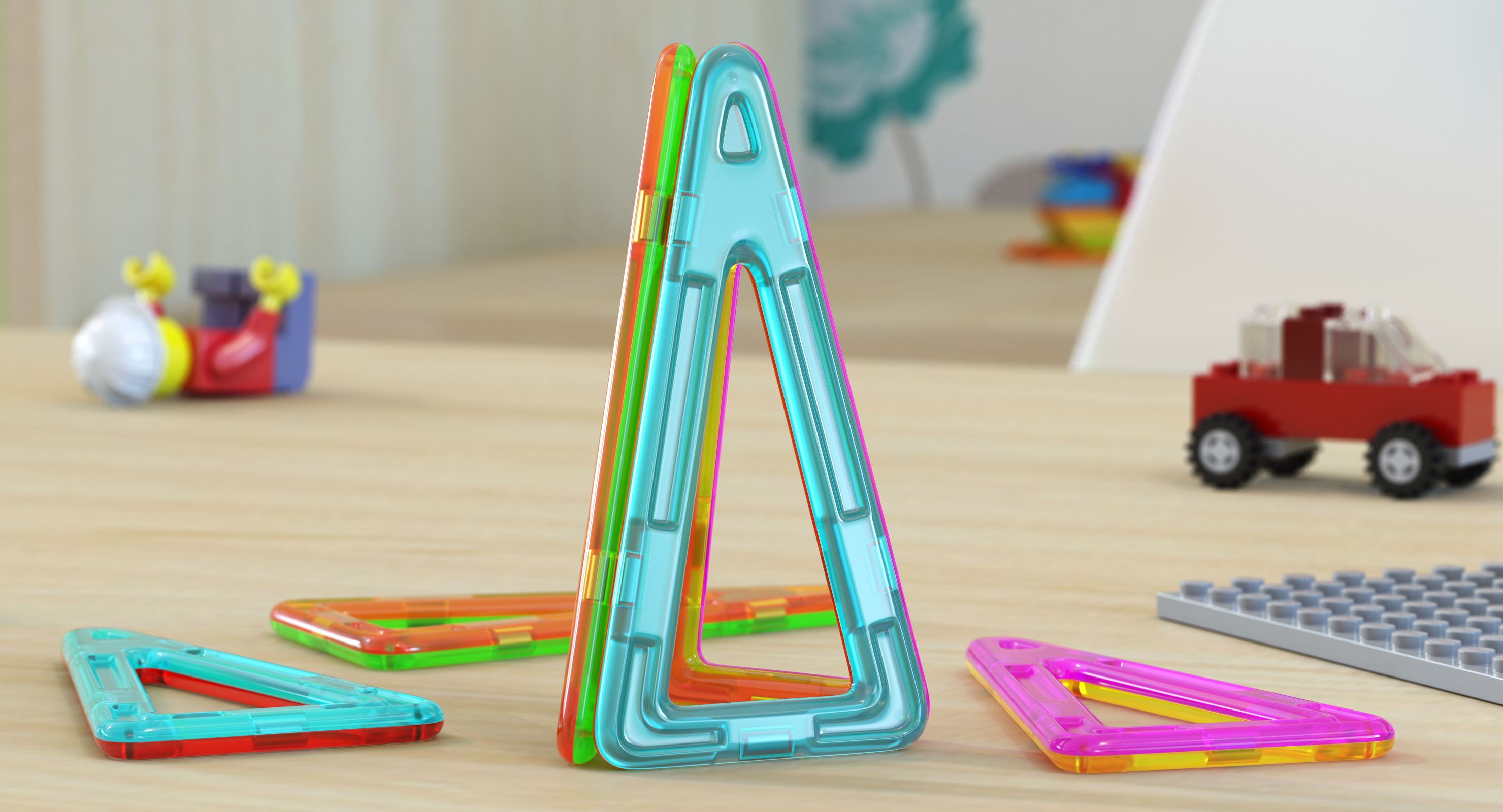 Magnetic Stretched Triangles 3D Models Set, view 4