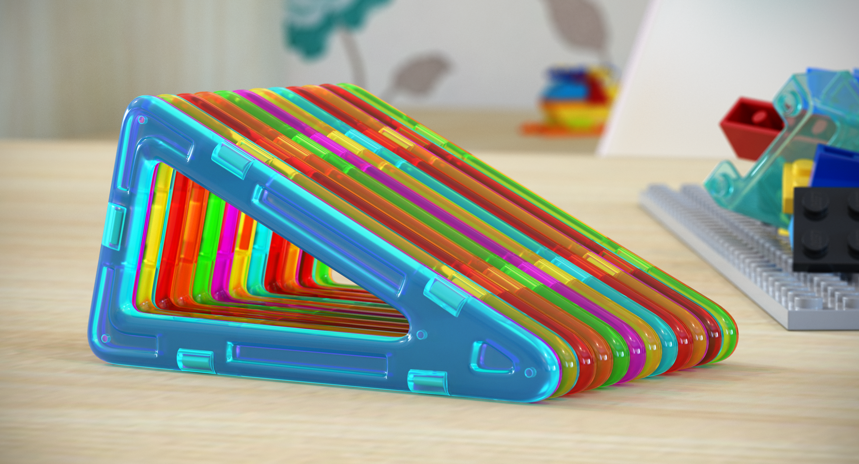 Magnetic Stretched Triangles 3D Models Set, view 3