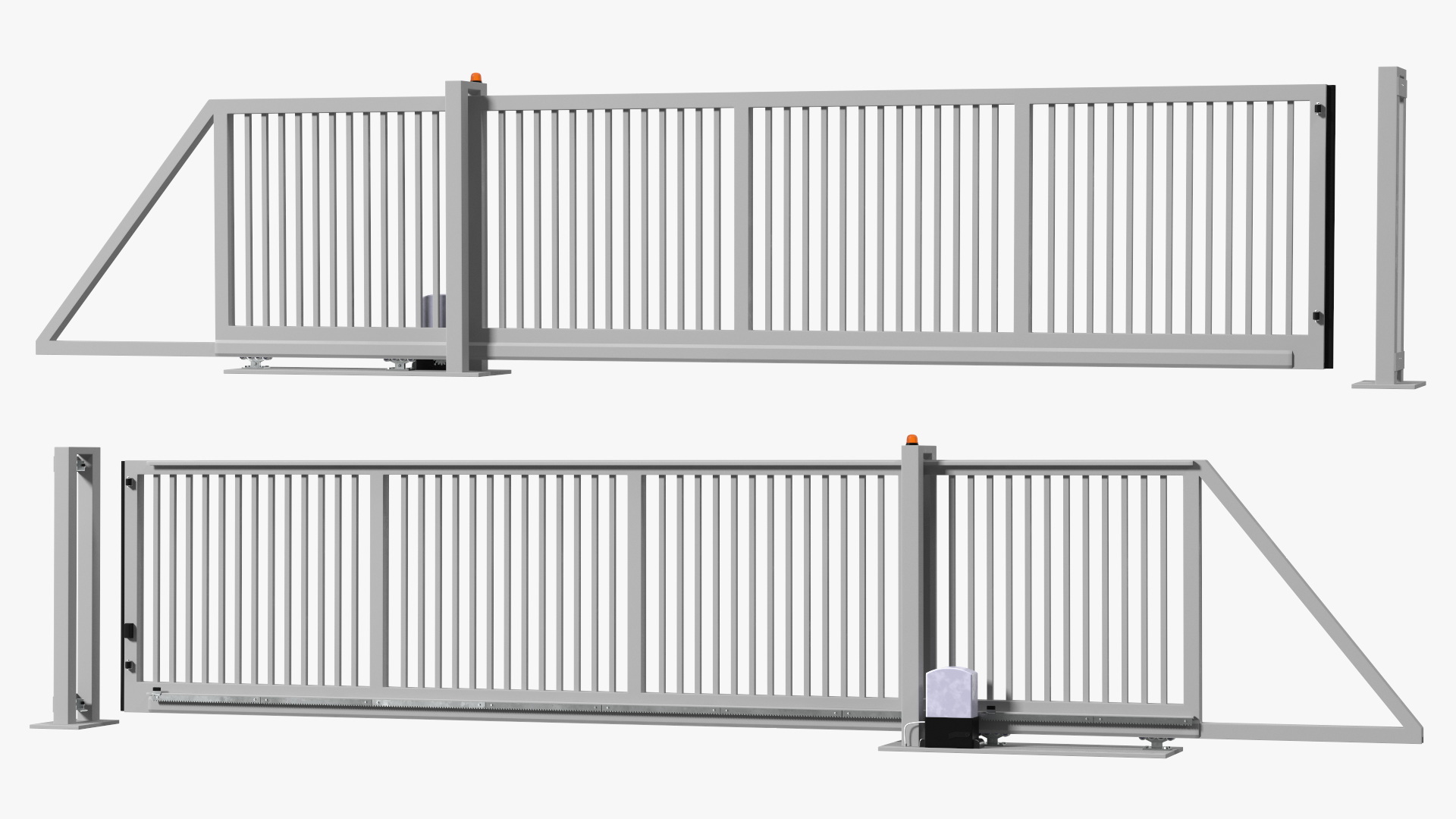 Industrial Sliding Gates Grey 3D model