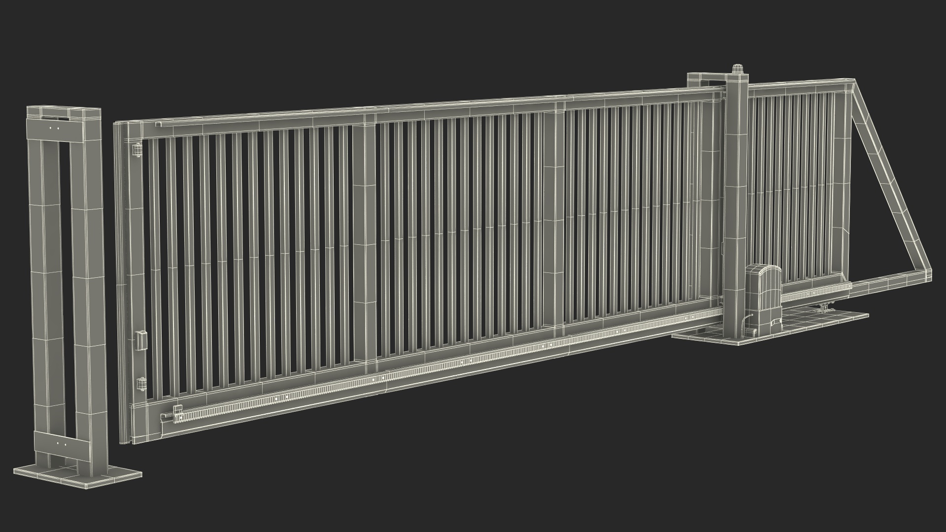 Industrial Sliding Gates Grey 3D model