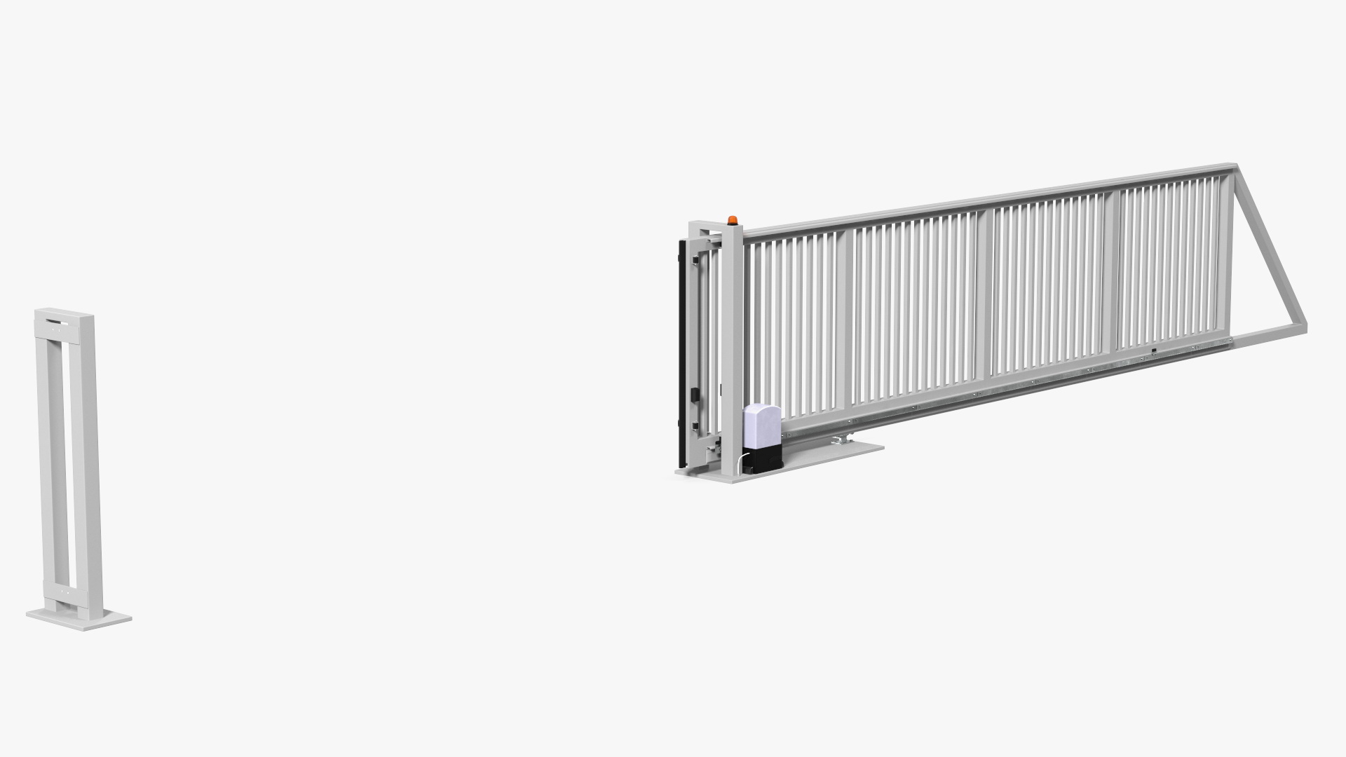 Industrial Sliding Gates Grey 3D model