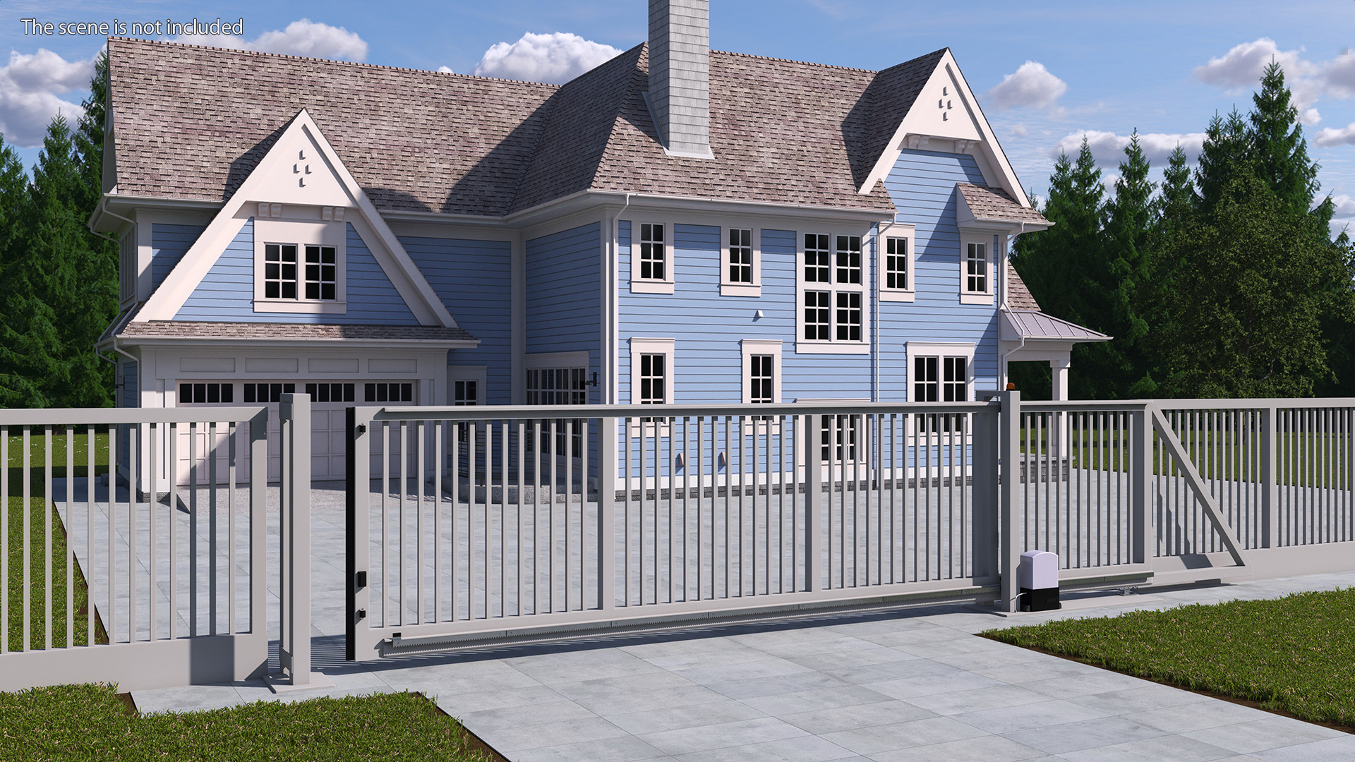 Industrial Sliding Gates Grey 3D model