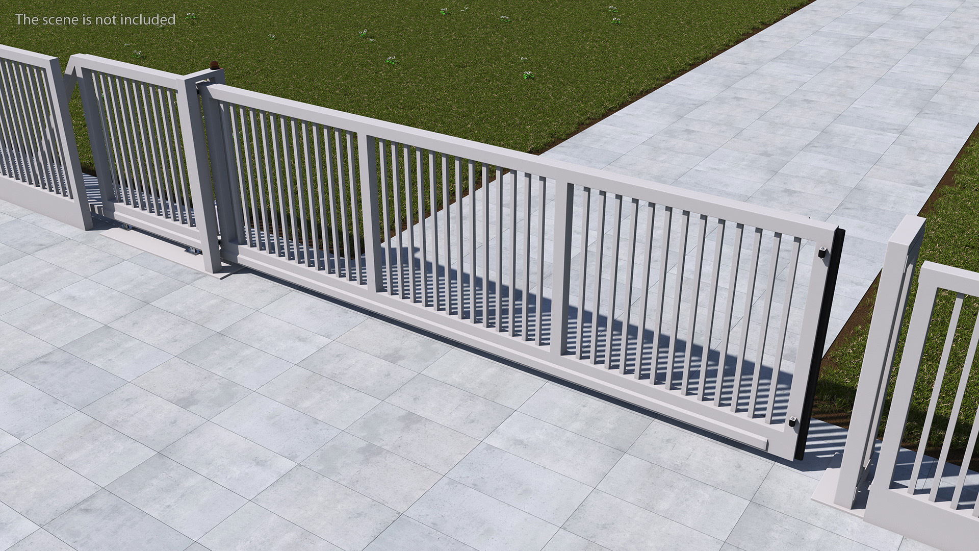 Industrial Sliding Gates Grey 3D model