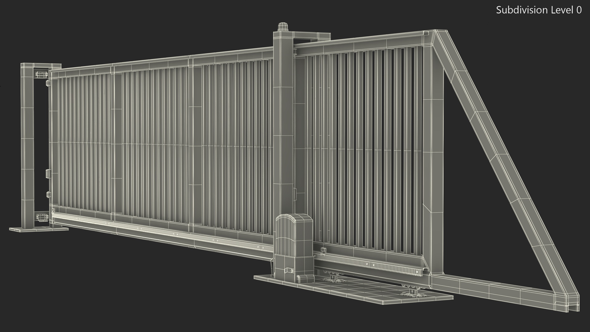 Industrial Sliding Gates Grey 3D model