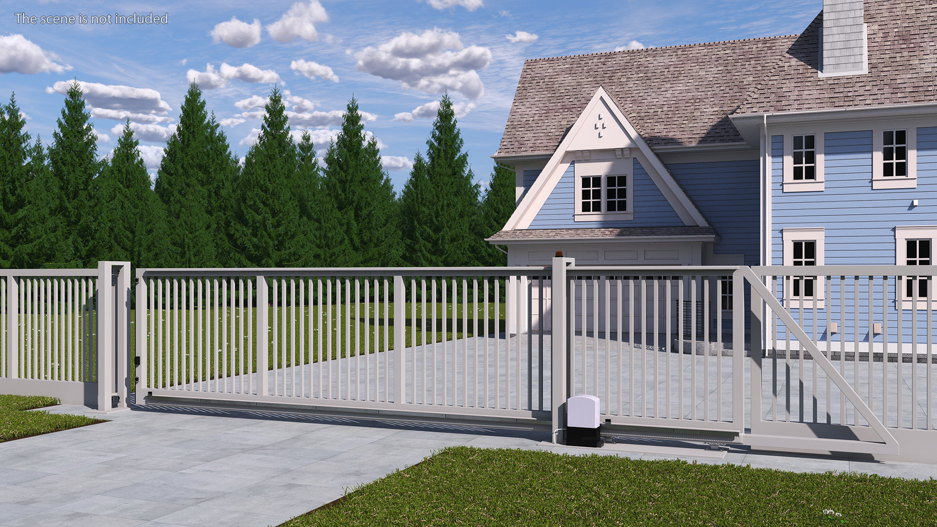 Industrial Sliding Gates Grey 3D model