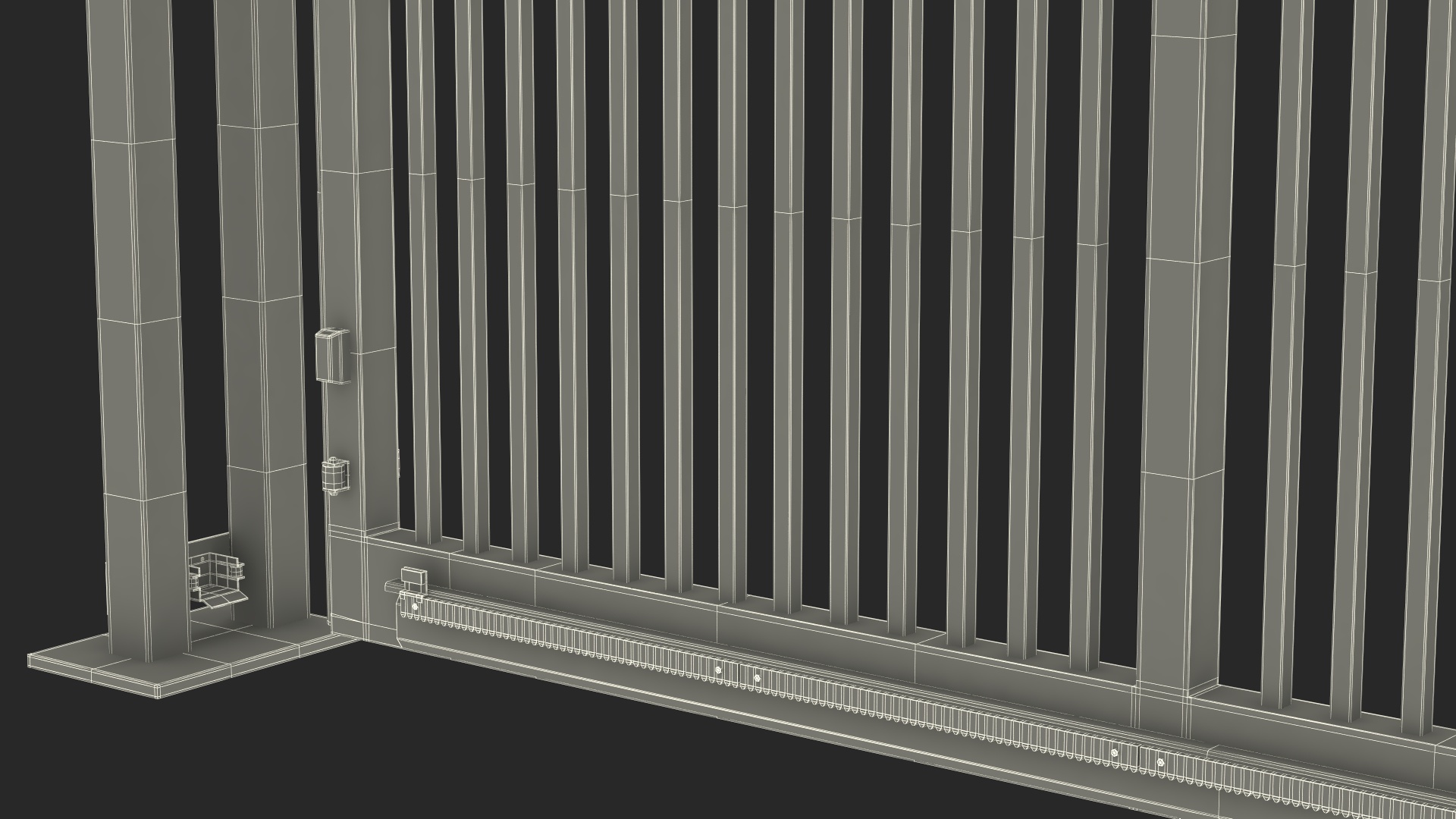 Industrial Sliding Gates Grey 3D model