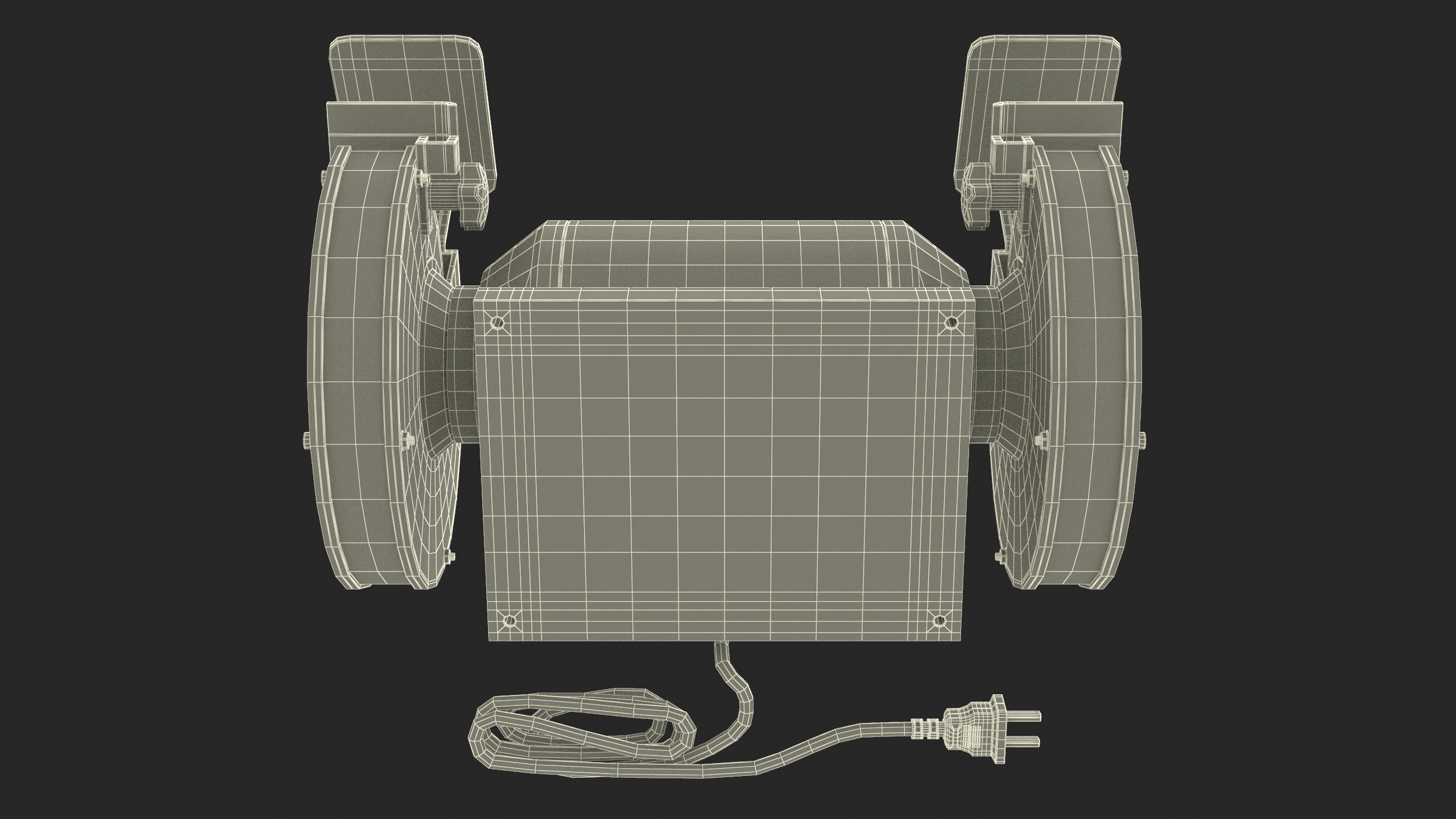 3D model Power Bench Grinder with Two Wheels