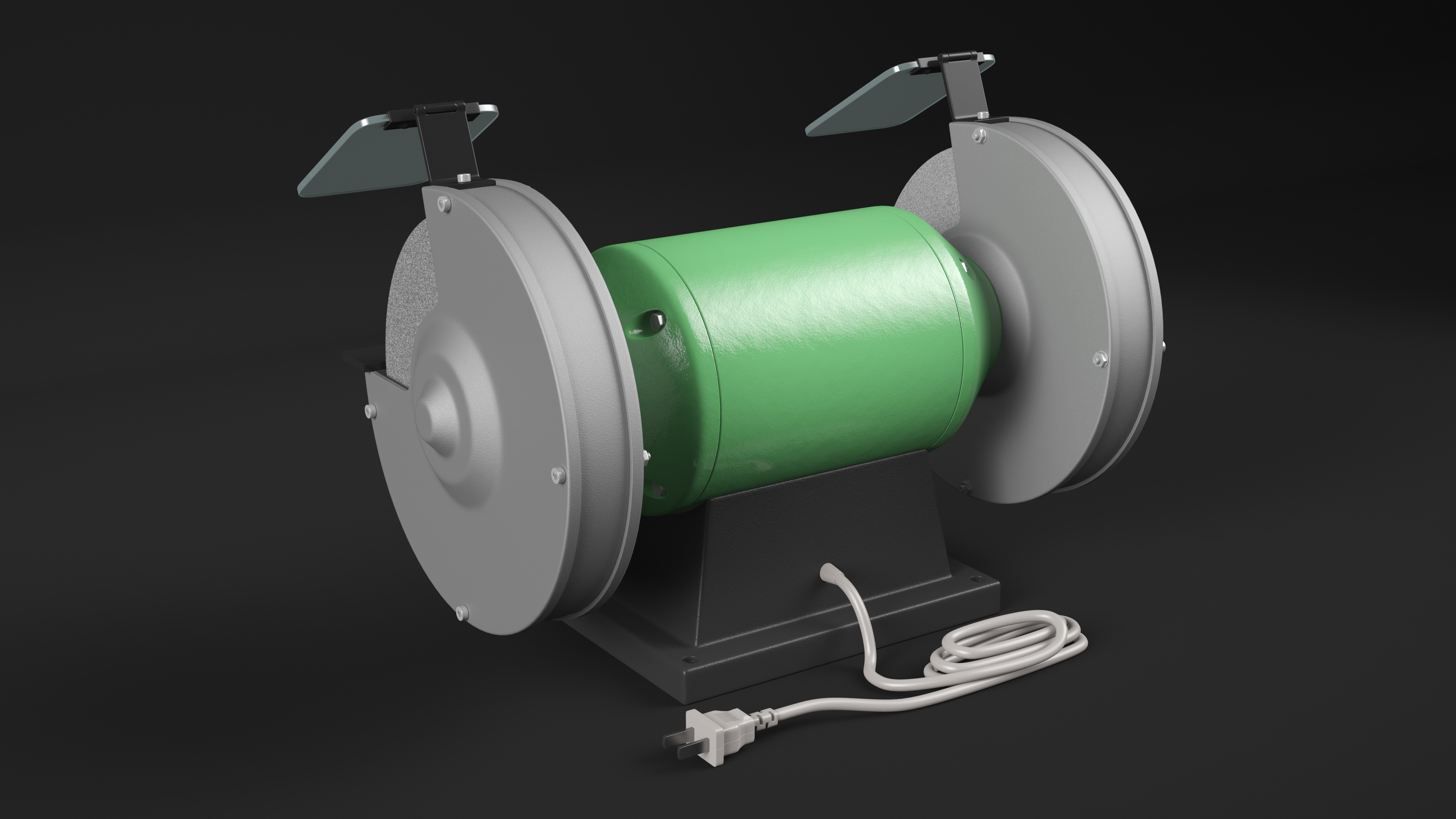 3D model Power Bench Grinder with Two Wheels
