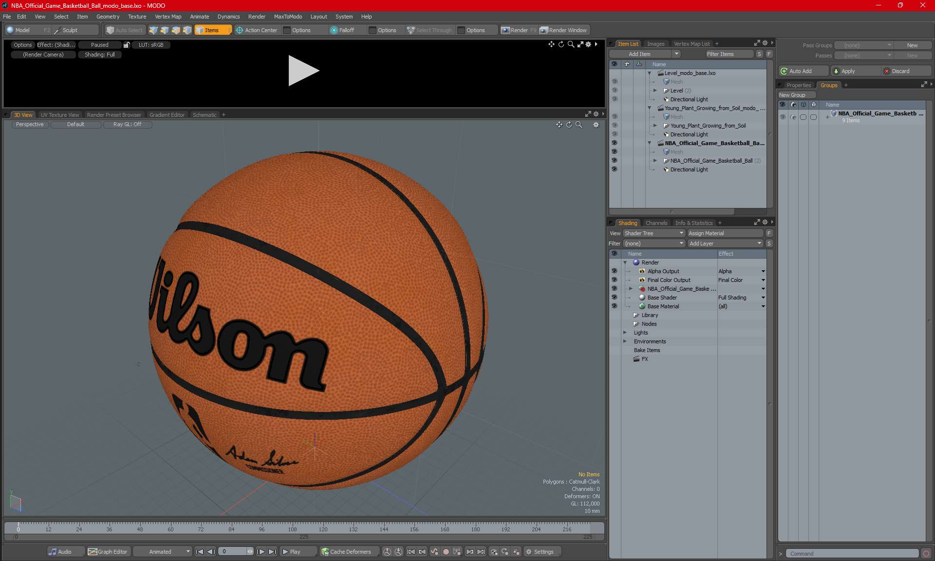 3D NBA Official Game Basketball Ball model