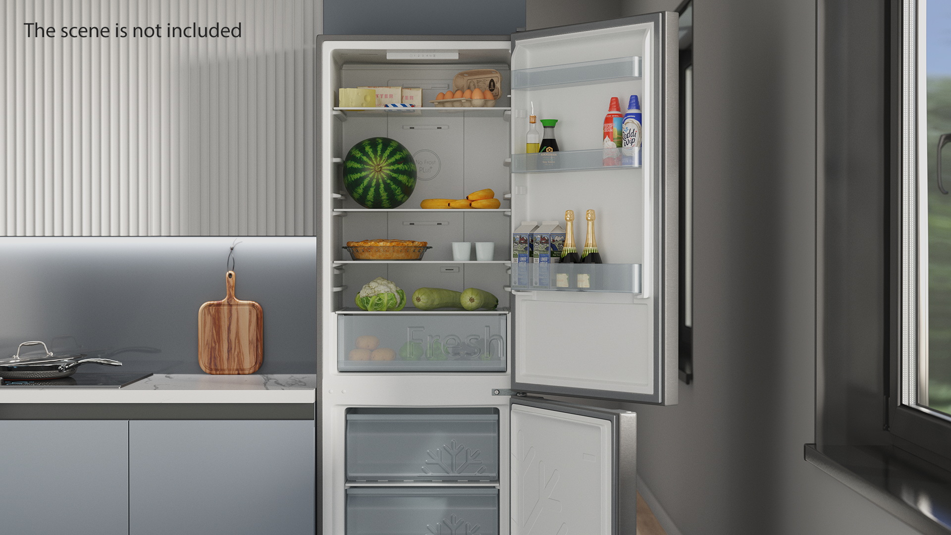 3D Open Fridge Full of Products model