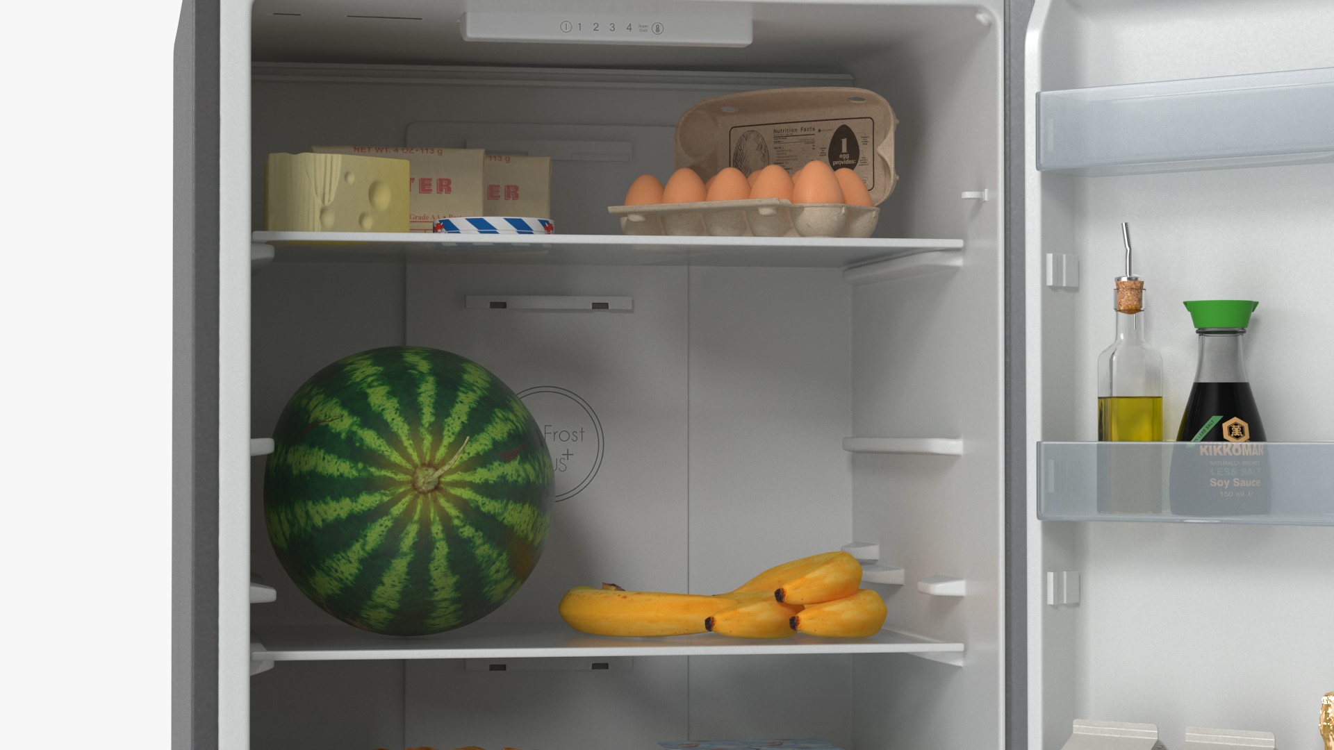 3D Open Fridge Full of Products model