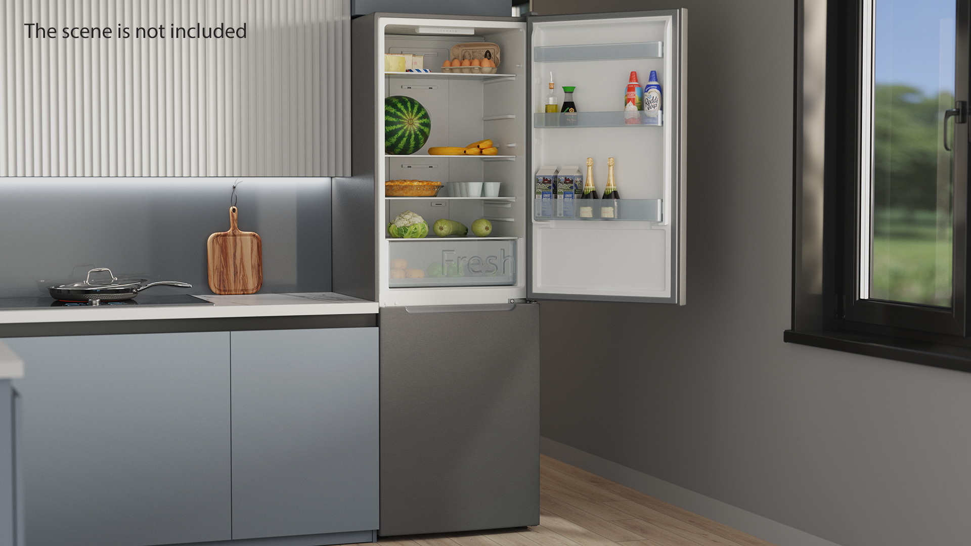 3D Open Fridge Full of Products model