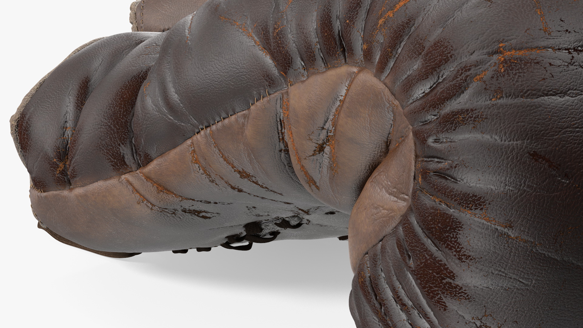3D Old Brown Leather Boxing Gloves