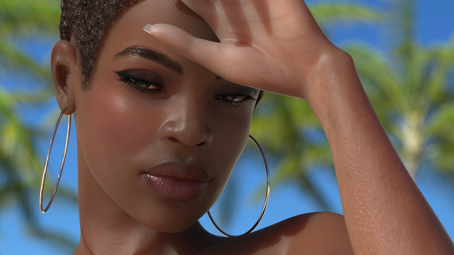 3D model Nude Dark Skin Woman