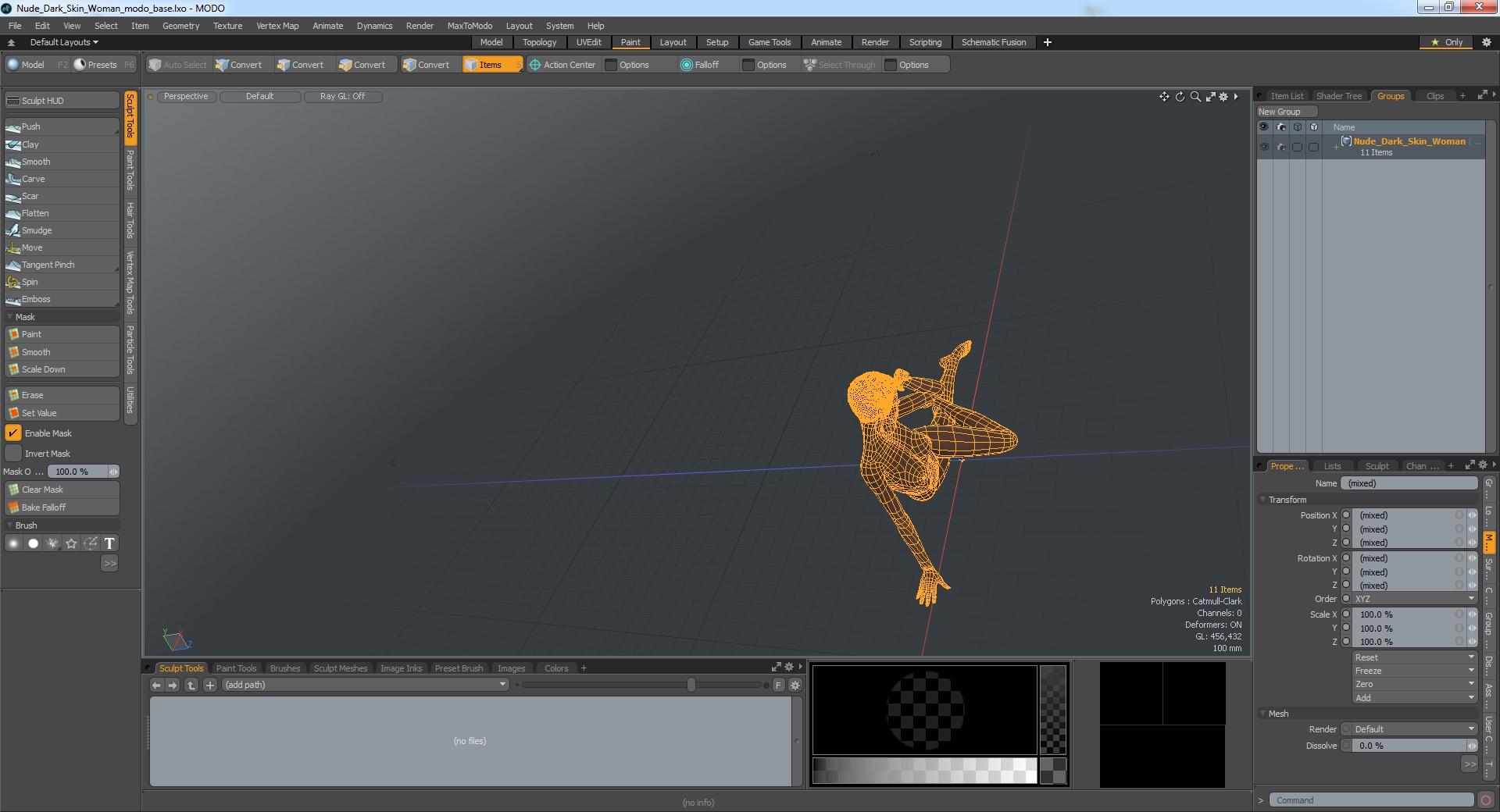 3D model Nude Dark Skin Woman