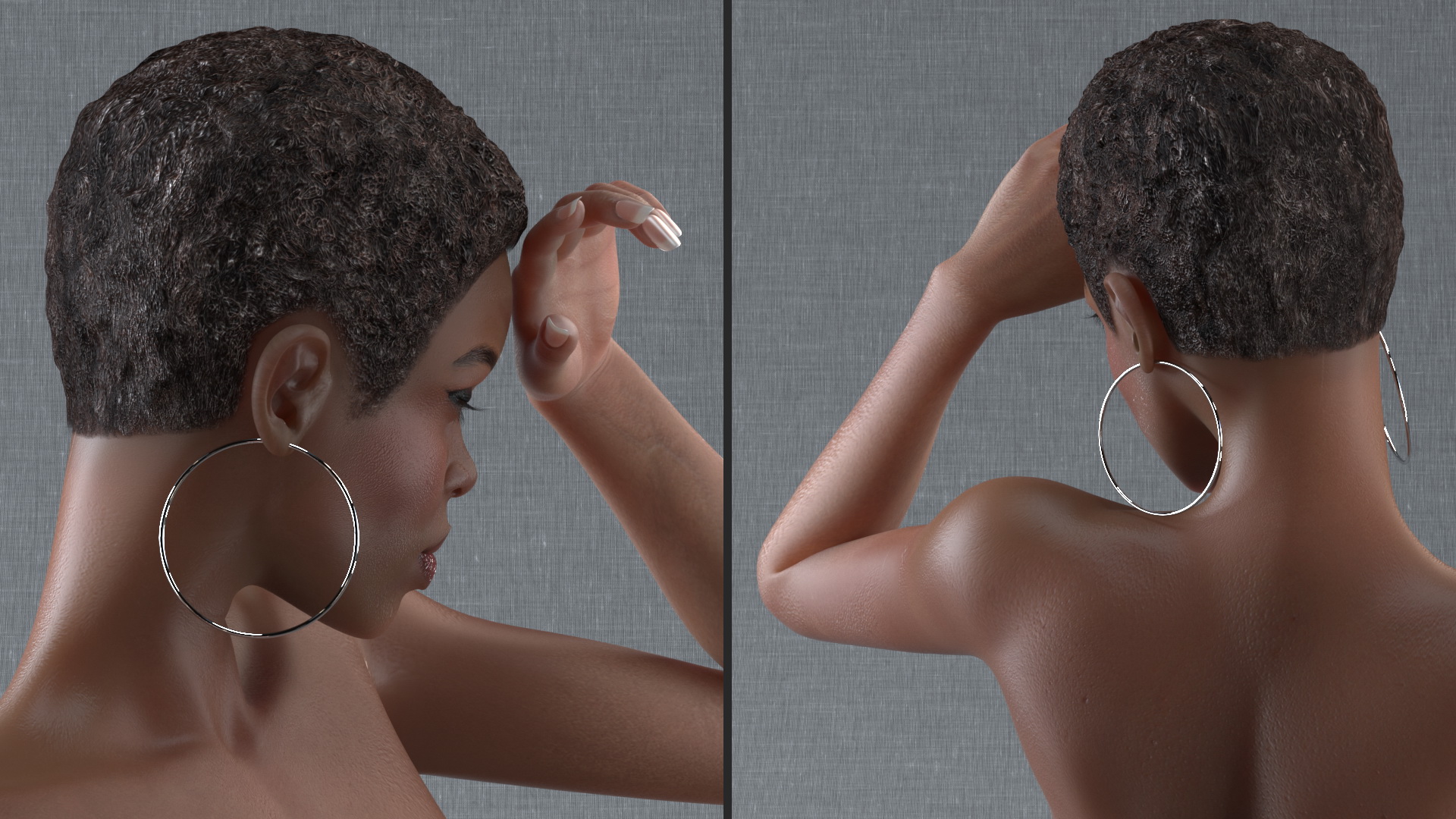 3D model Nude Dark Skin Woman