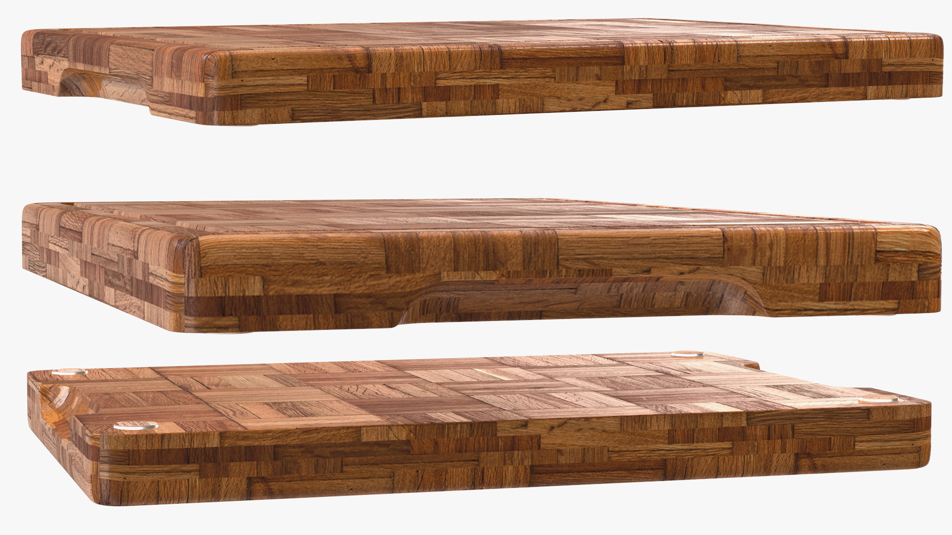 Small Bamboo Chopping Board Dark 3D