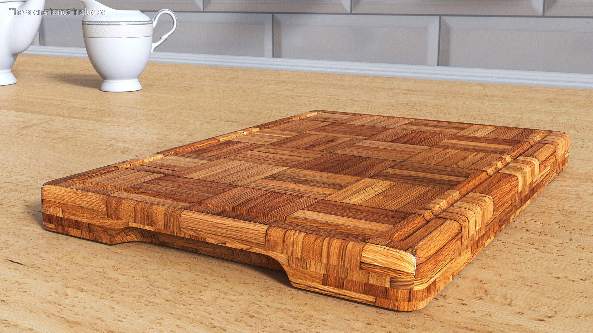 Small Bamboo Chopping Board Dark 3D