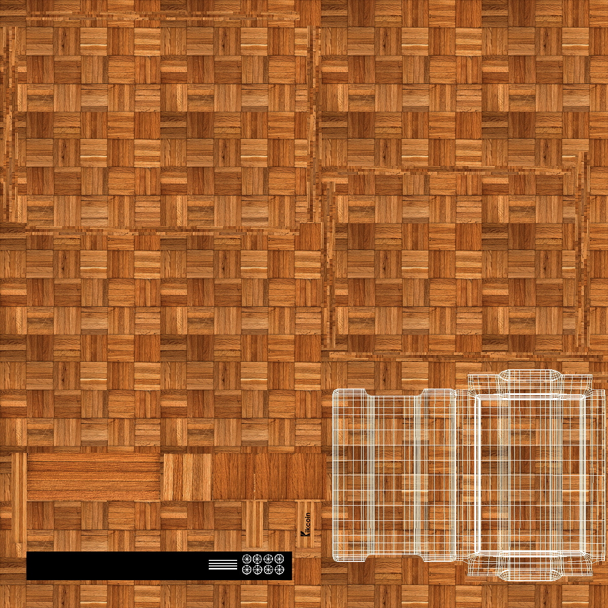 Small Bamboo Chopping Board Dark 3D
