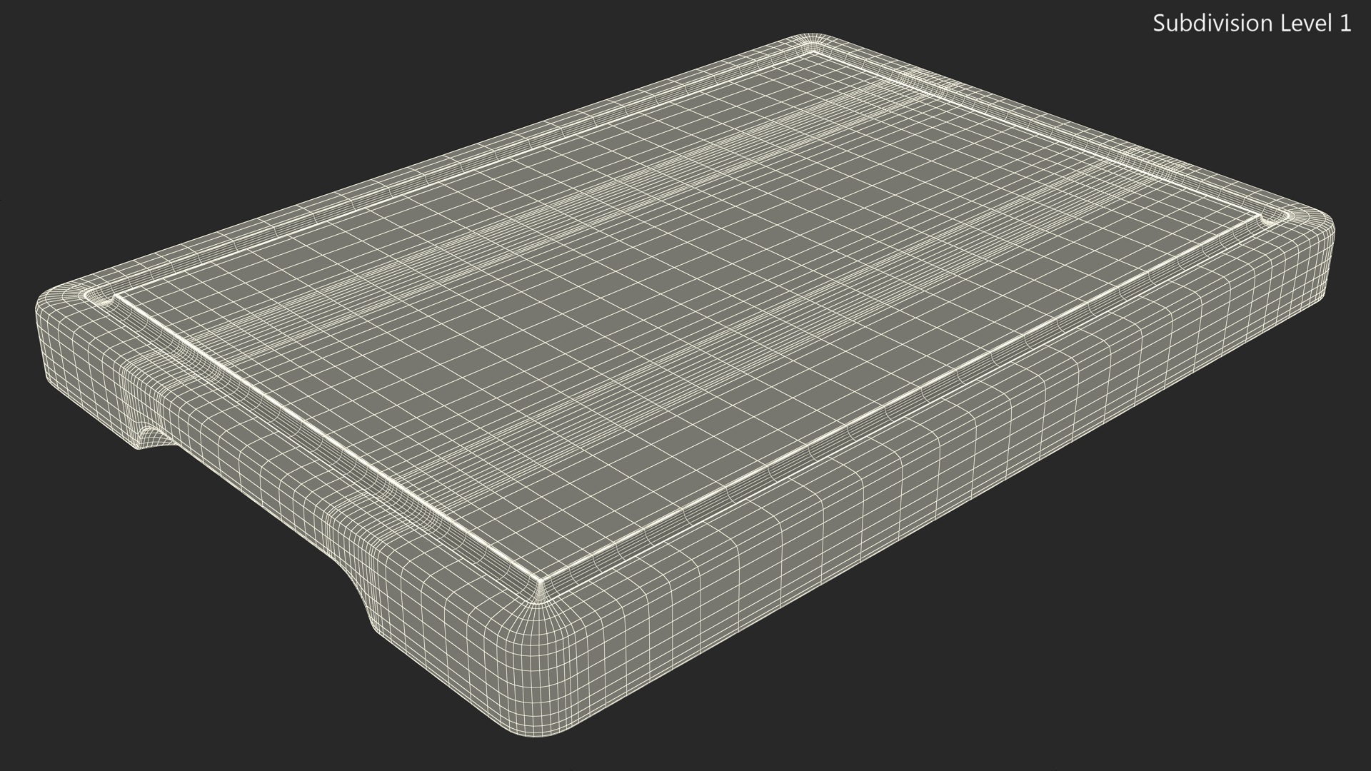 Small Bamboo Chopping Board Dark 3D