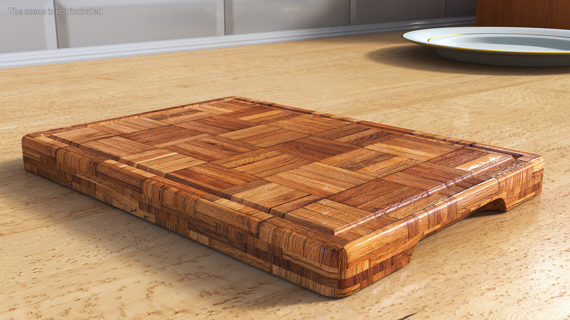 Small Bamboo Chopping Board Dark 3D