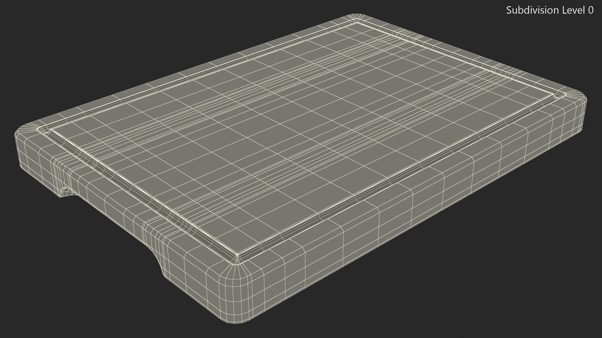 Small Bamboo Chopping Board Dark 3D