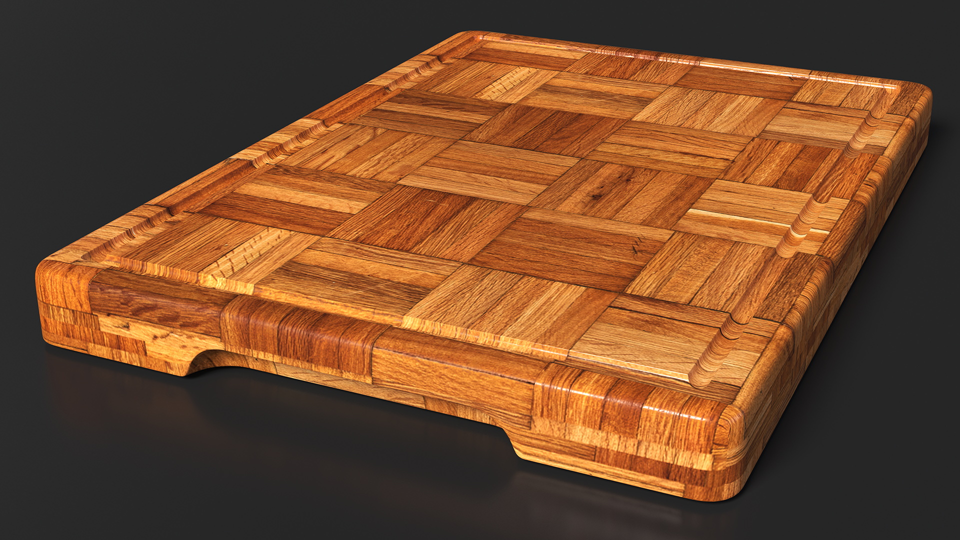 Small Bamboo Chopping Board Dark 3D