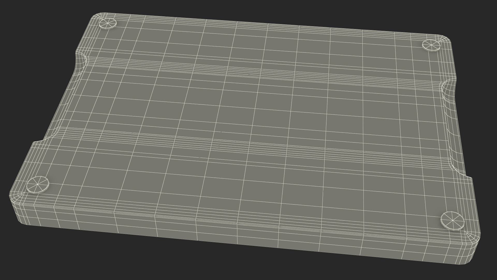 Small Bamboo Chopping Board Dark 3D