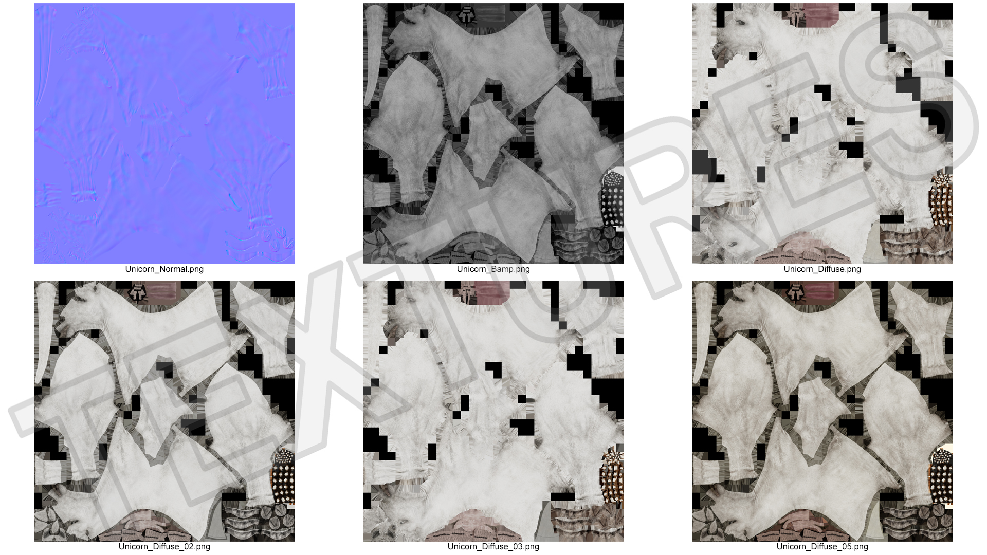 White Unicorn with Fur 3D