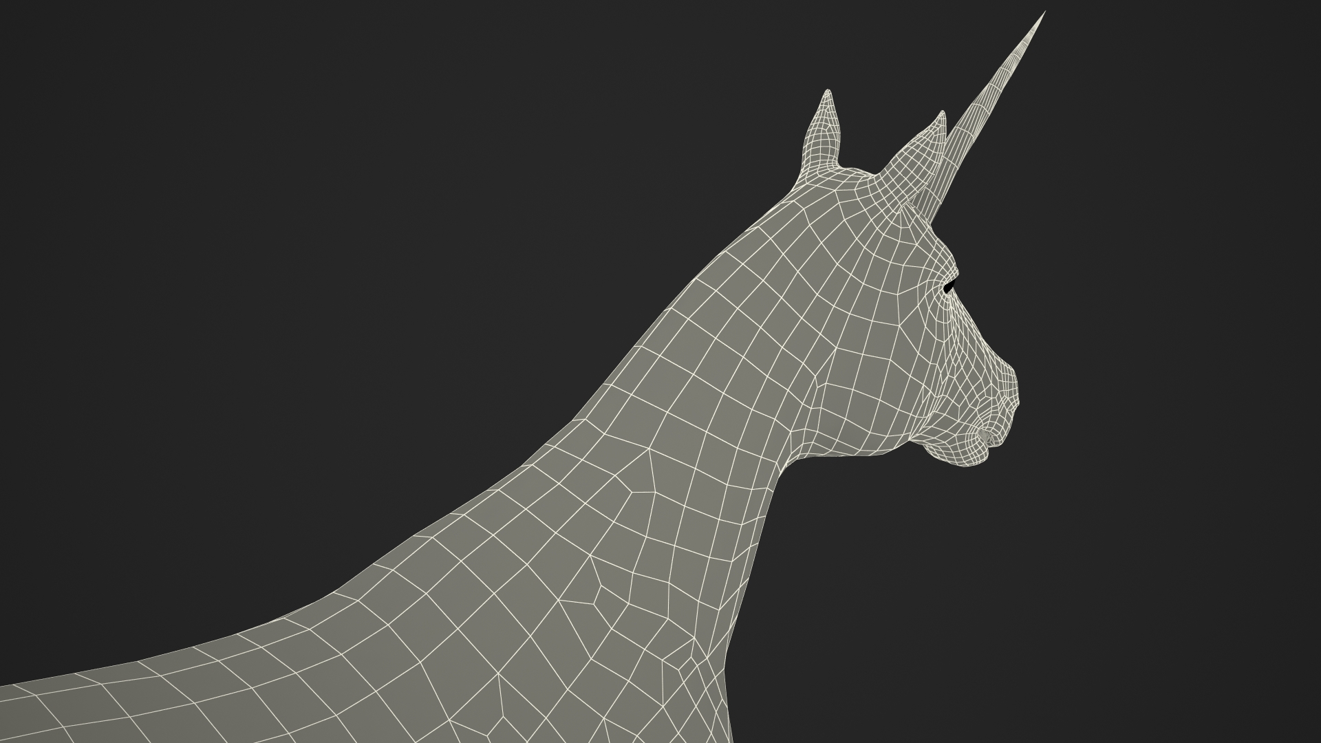 White Unicorn with Fur 3D
