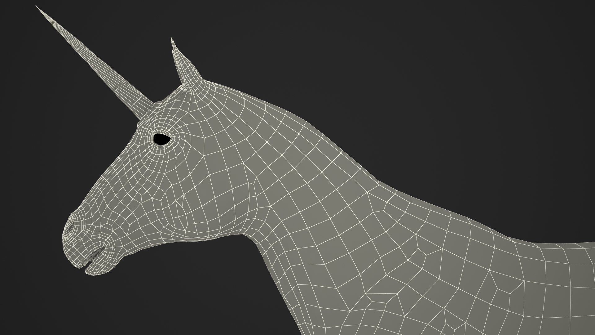 White Unicorn with Fur 3D