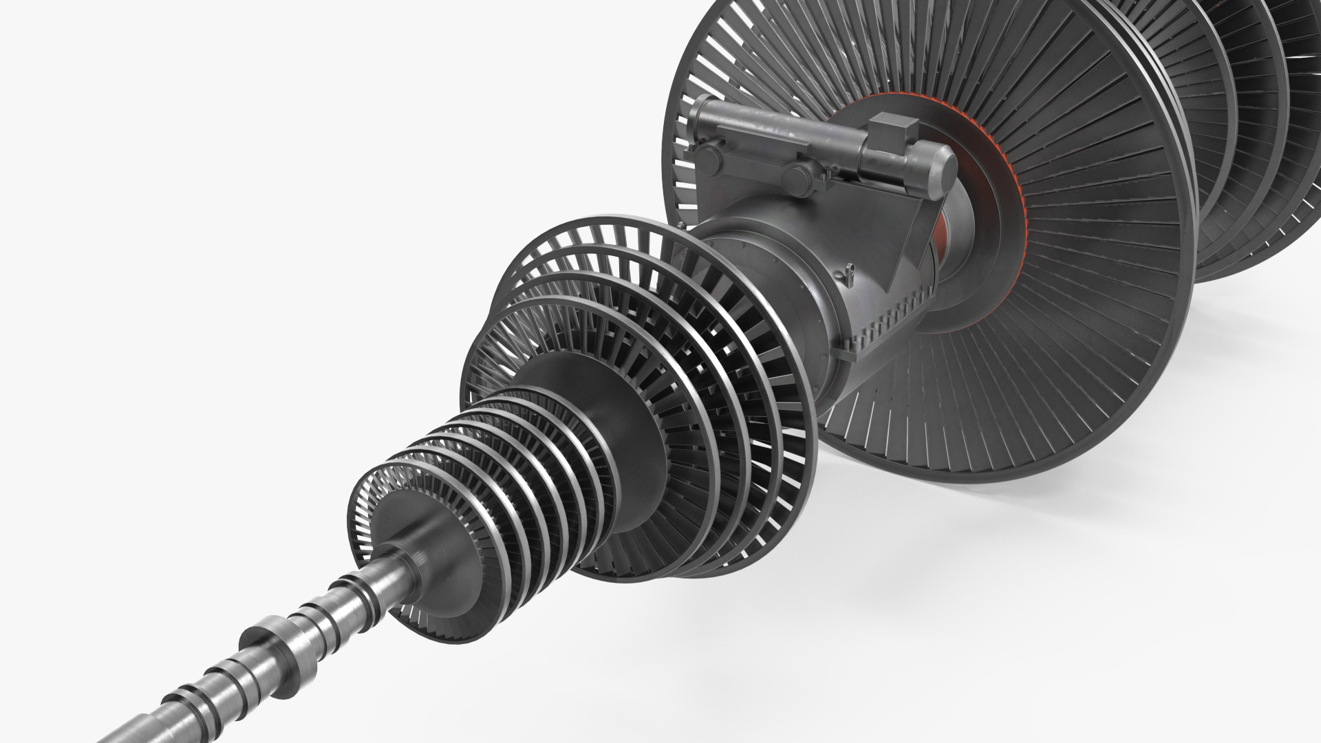 3D Engine Turbine Assembly model