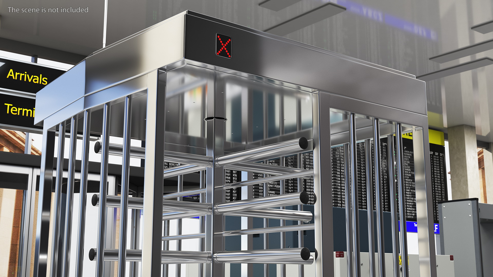 Stainless Steel Security Turnstile 3D model