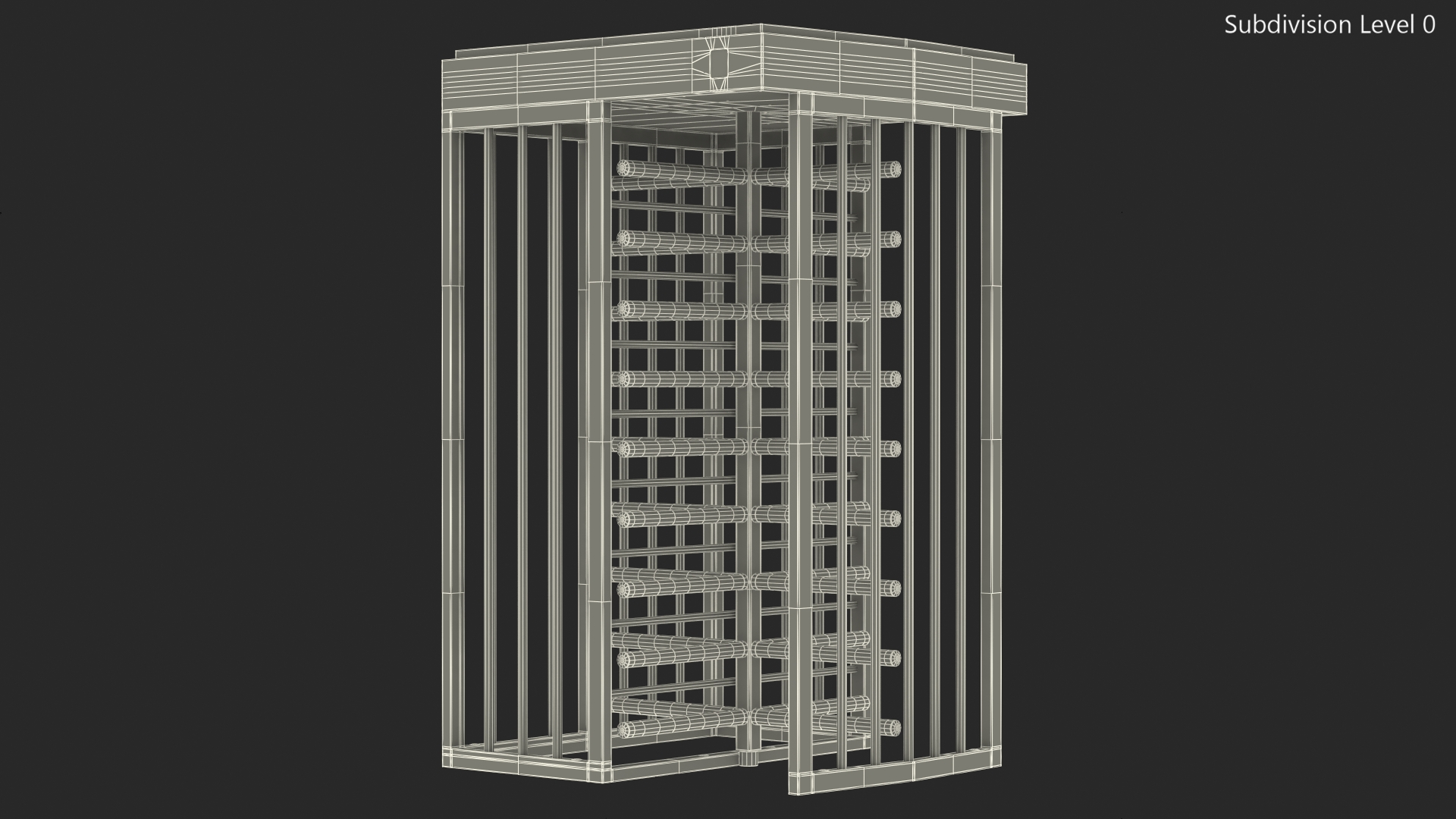 Stainless Steel Security Turnstile 3D model