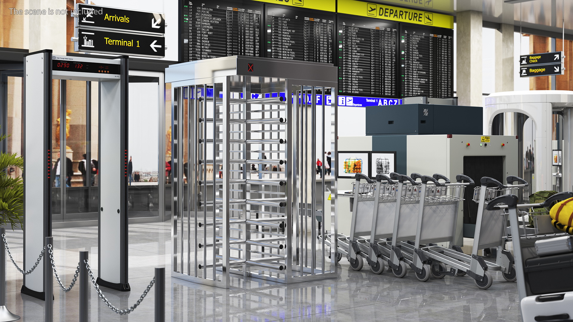 Stainless Steel Security Turnstile 3D model