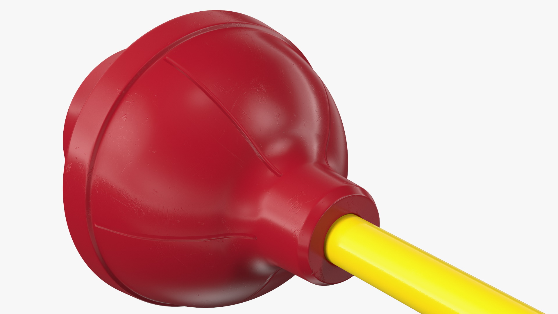 3D Heavy Duty Flange Toilet Plunger Red