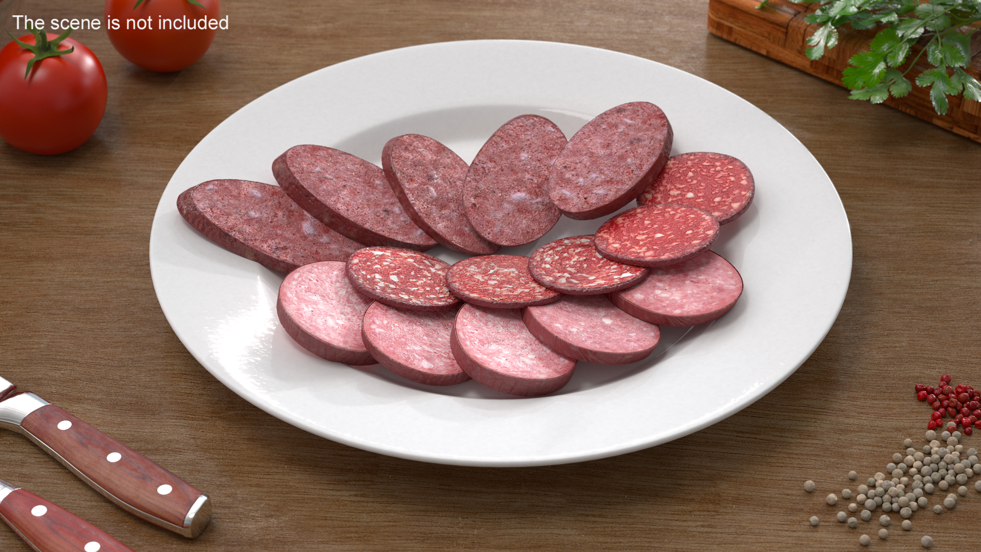 Slices of Delicious Sausage Salami 3D model