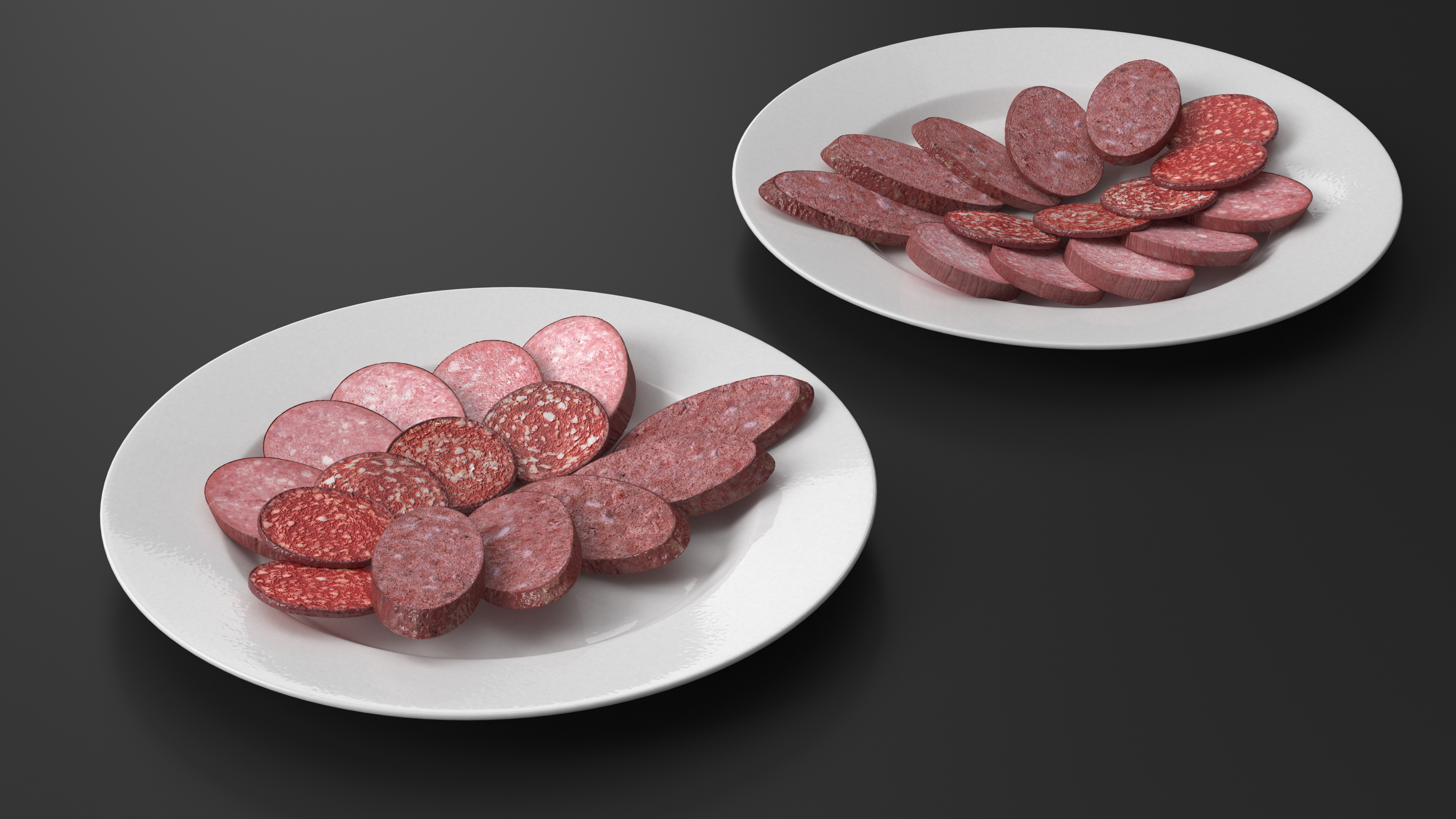 Slices of Delicious Sausage Salami 3D model