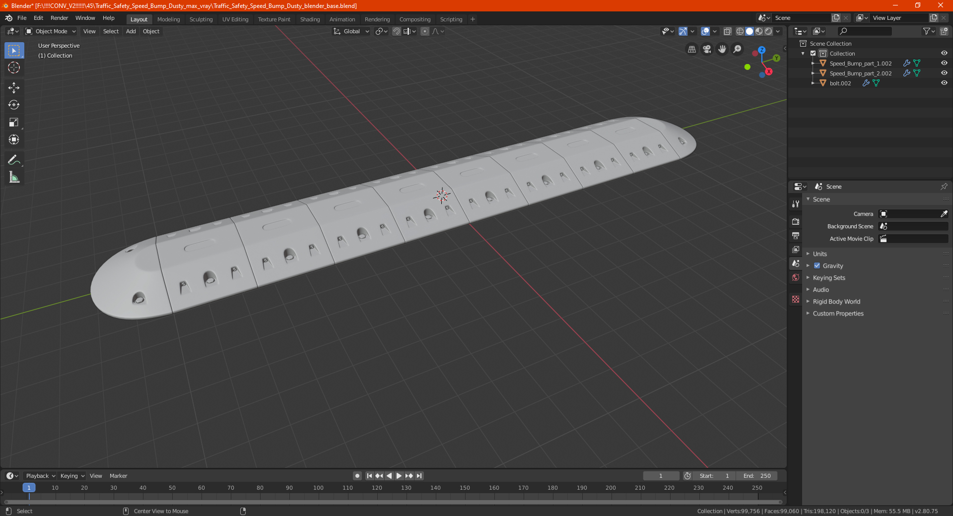3D model Traffic Safety Speed Bump