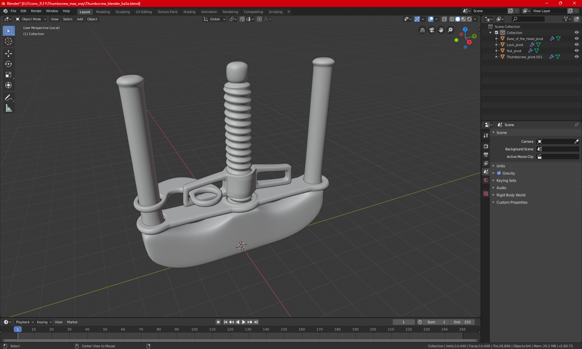 3D model Thumbscrew