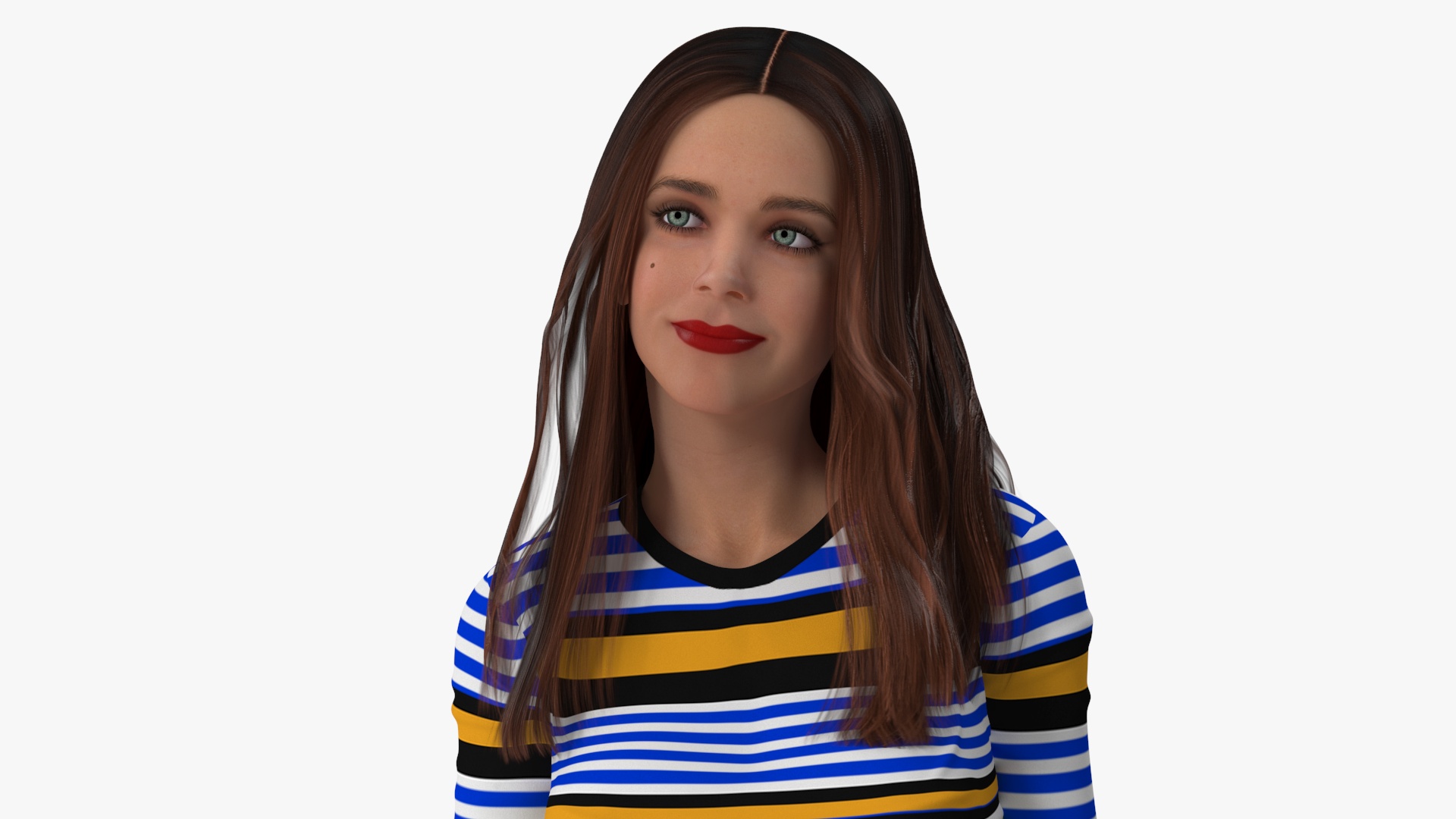 3D Fashionable European Female with Handbag Rigged for Maya