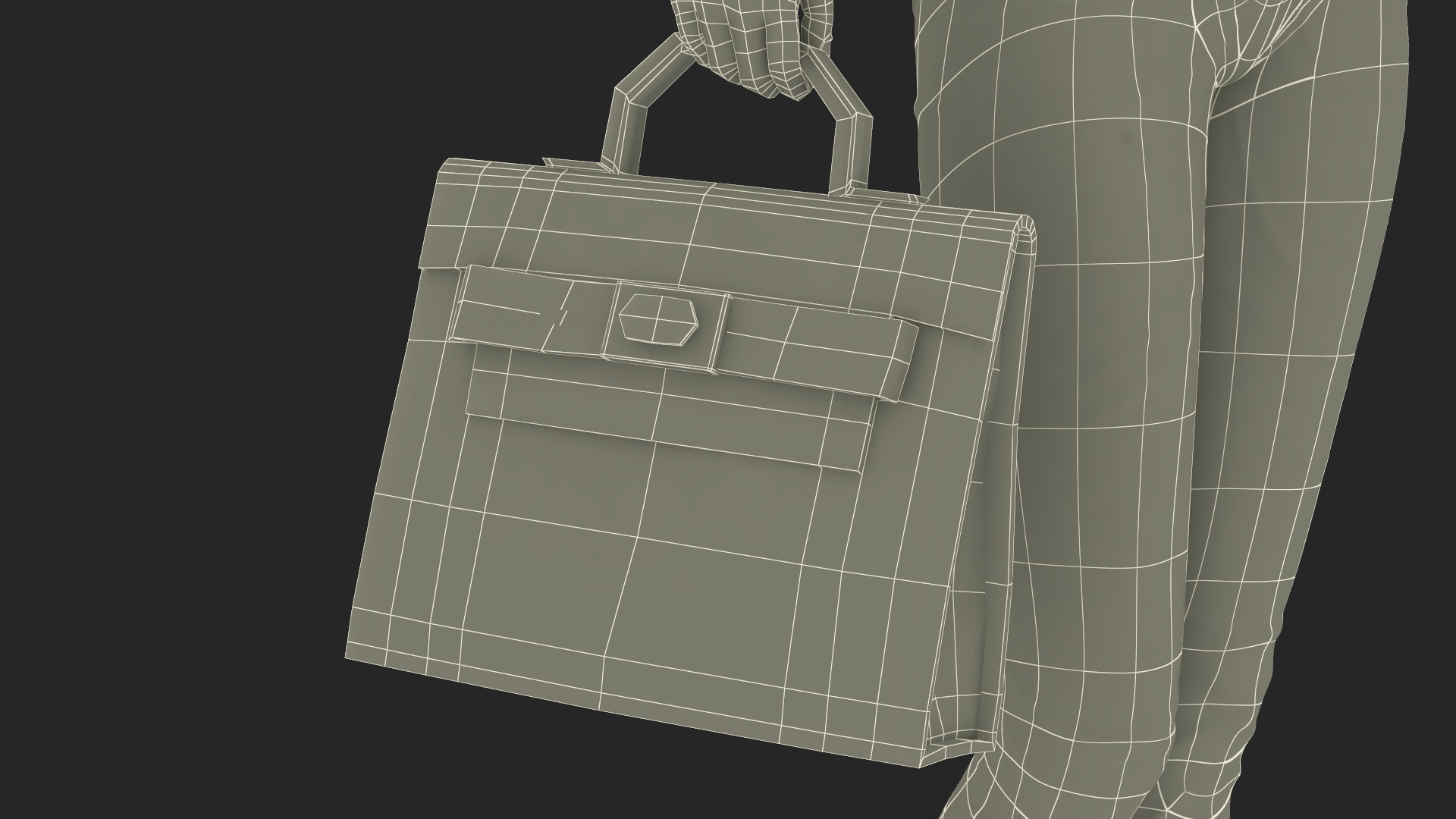 3D Fashionable European Female with Handbag Rigged for Maya