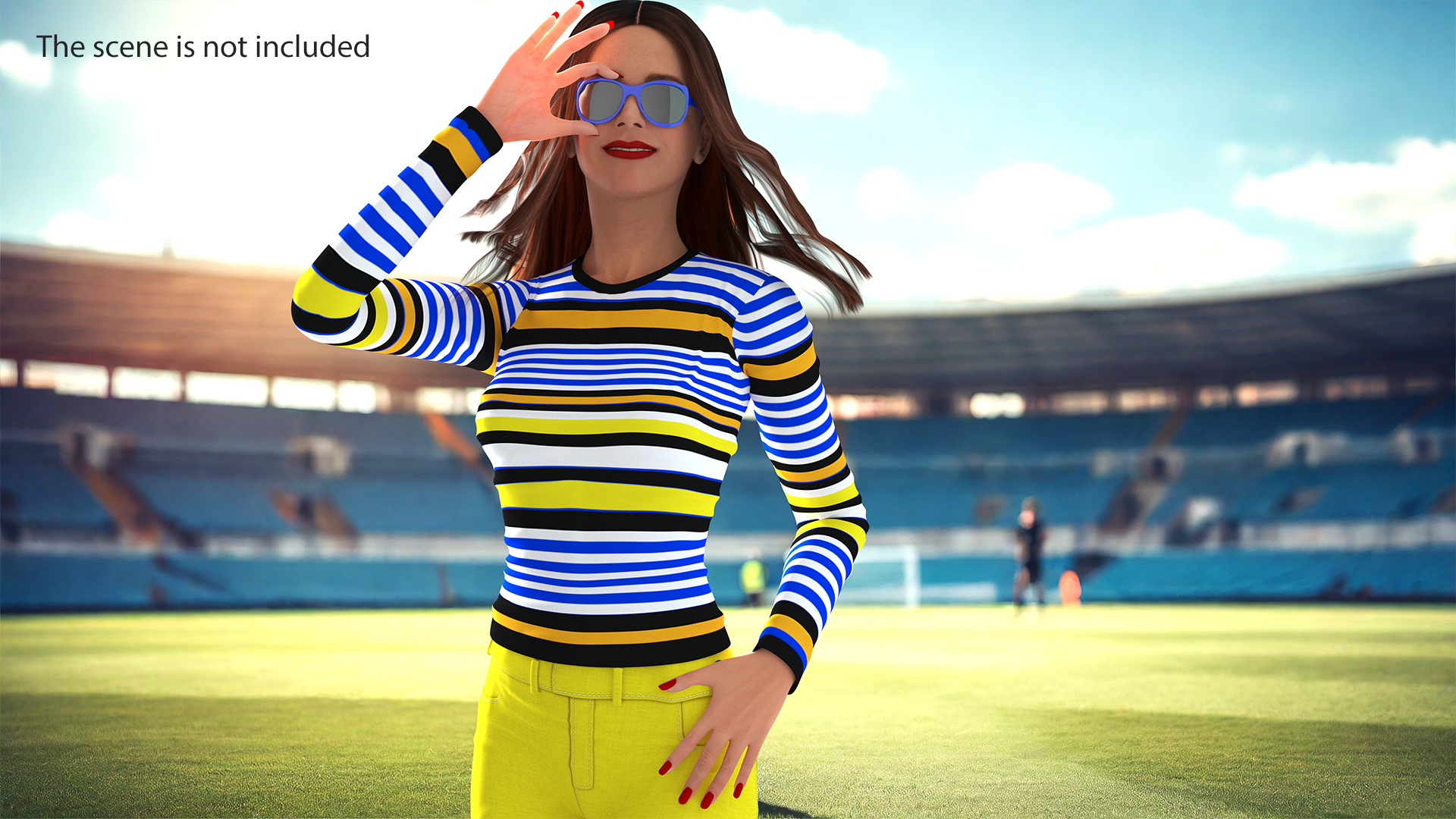 3D Fashionable European Female with Handbag Rigged for Maya