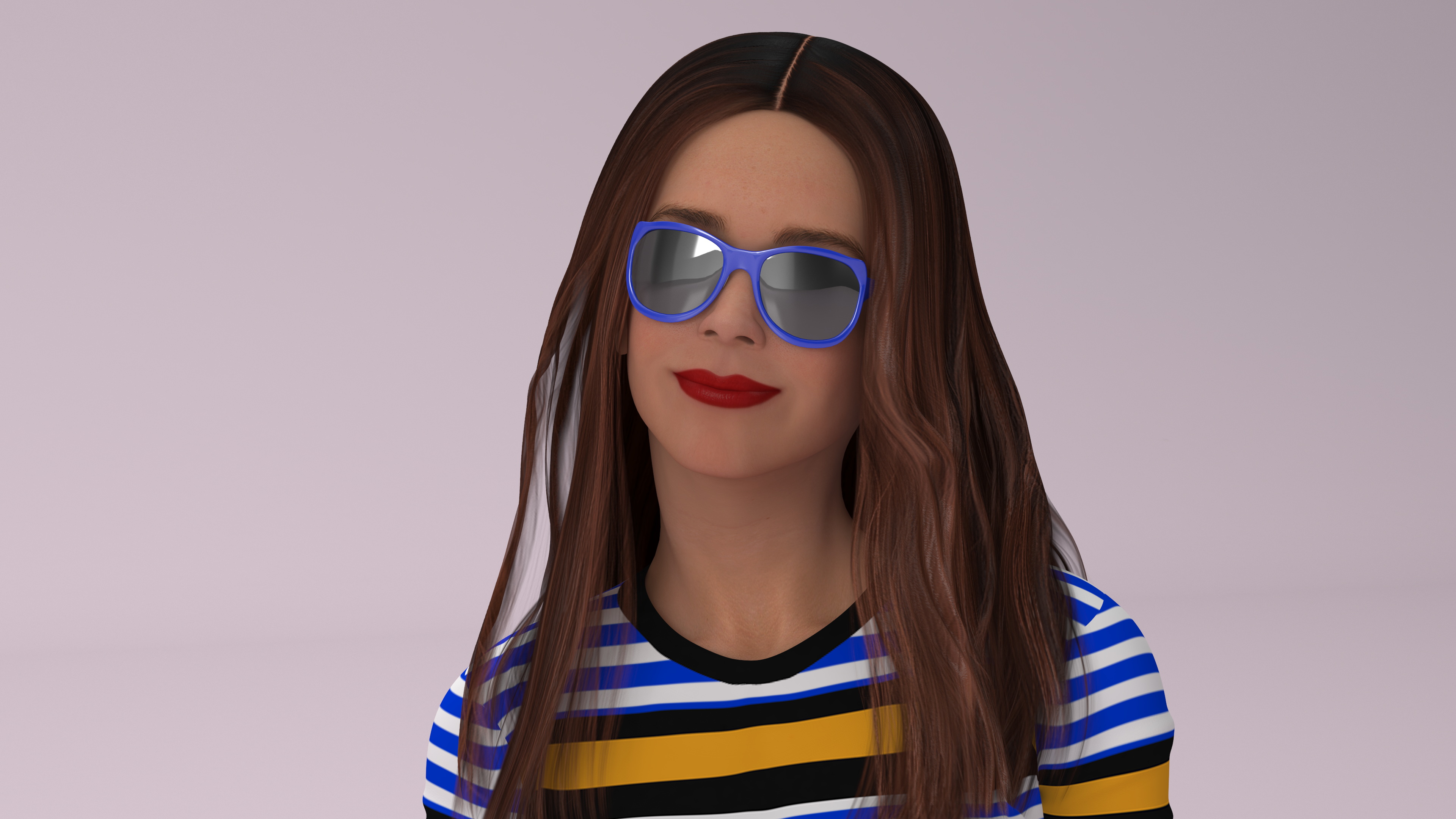 3D Fashionable European Female with Handbag Rigged for Maya