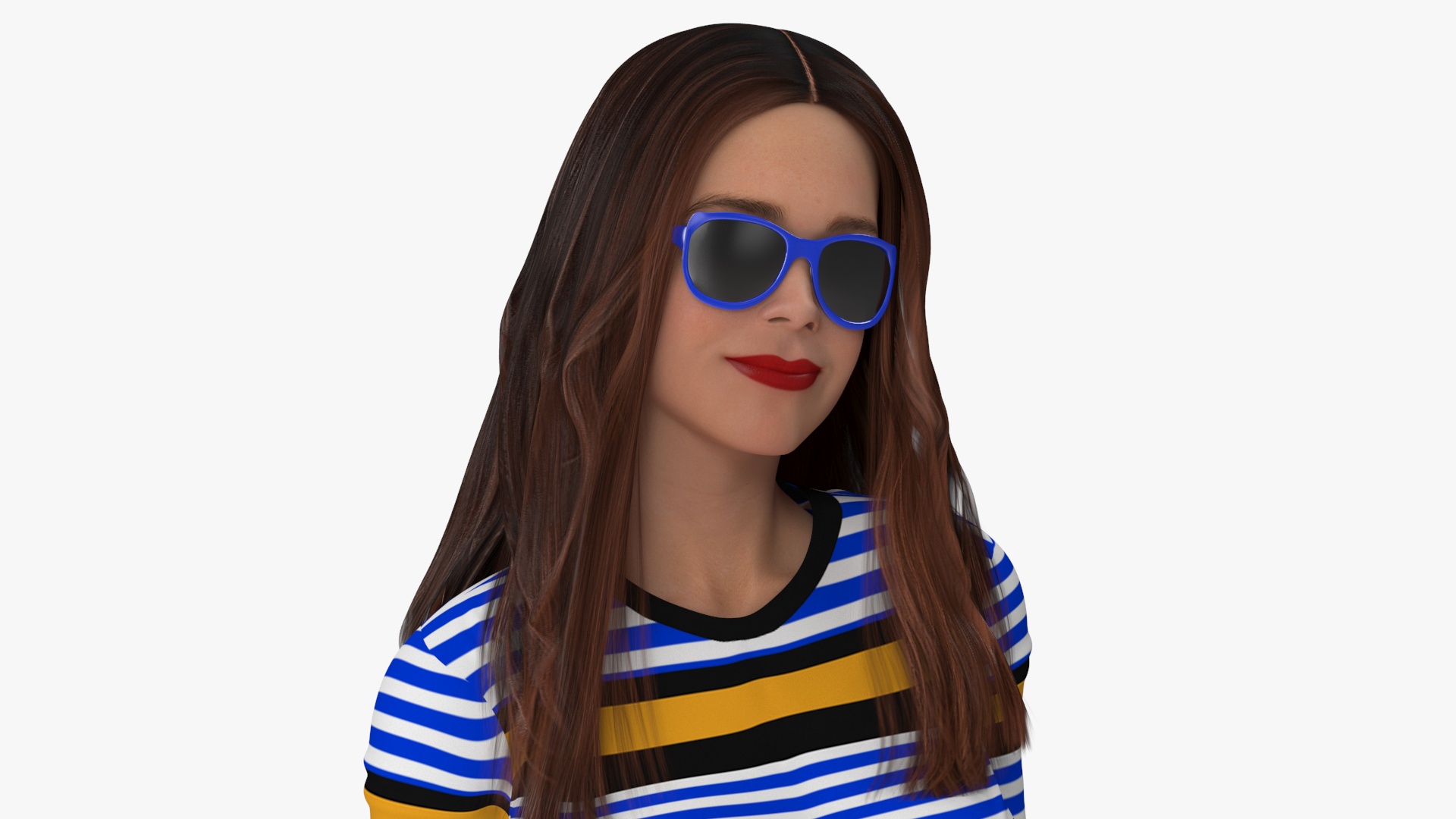3D Fashionable European Female with Handbag Rigged for Maya