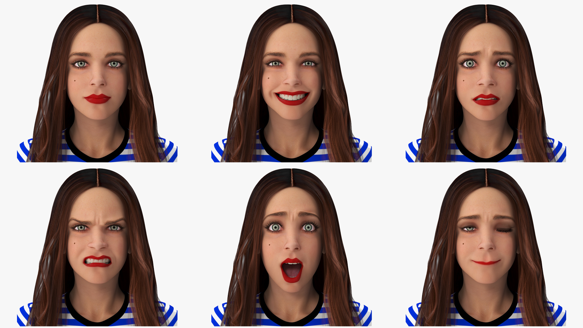 3D Fashionable European Female with Handbag Rigged for Maya