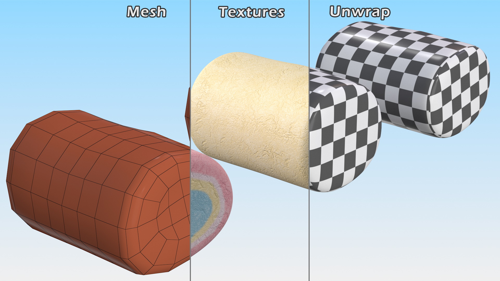 3D Colorful Marshmallow Candy