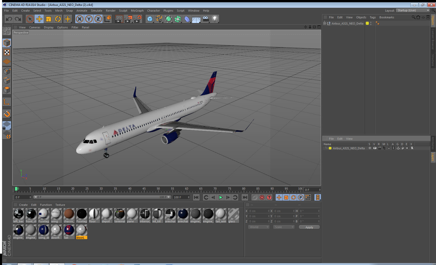 3D Airbus A321 NEO Delta